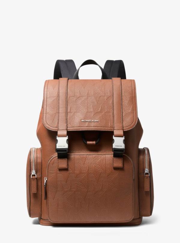 Panske Batohy Michael Kors Cooper Logo Embossed Leather Hnede - Tasky Michael Kors Nejlevnejsi | FMZPK-8370